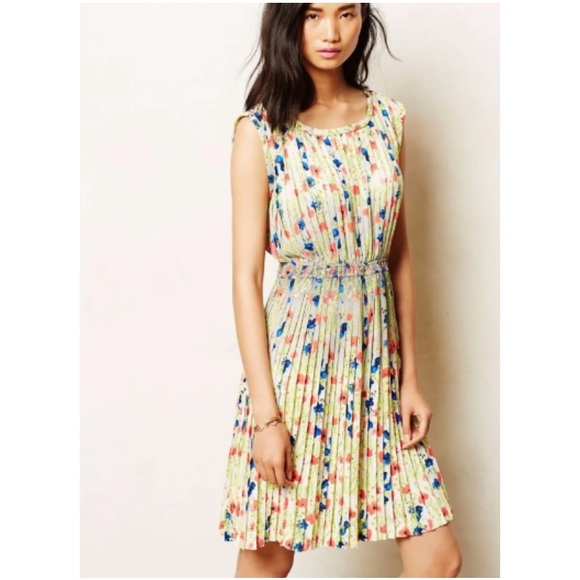Anthropologie Dresses & Skirts - Yoana Baraschi Pleated Meadowlight Floral Dress by Anthropologie Size Medium